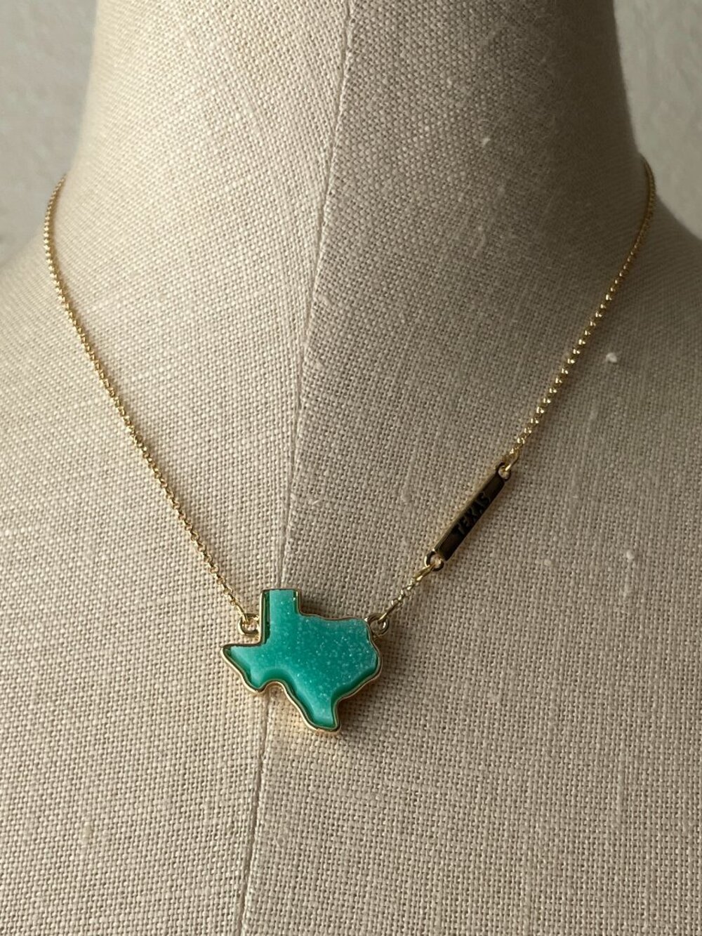 Turquoise Texas State Pendant Necklace